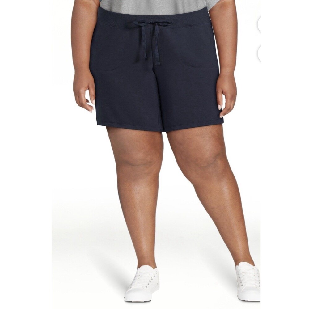Athletic Works Navy Blue Knit Drawstring Shorts with Pockets Plus Size 3XL NWT